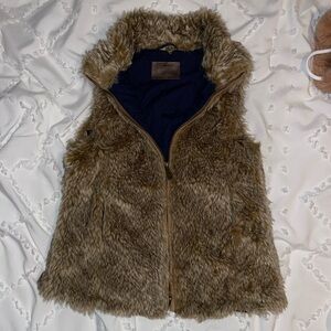 Zara Kids Faux Fur Vest - Brown